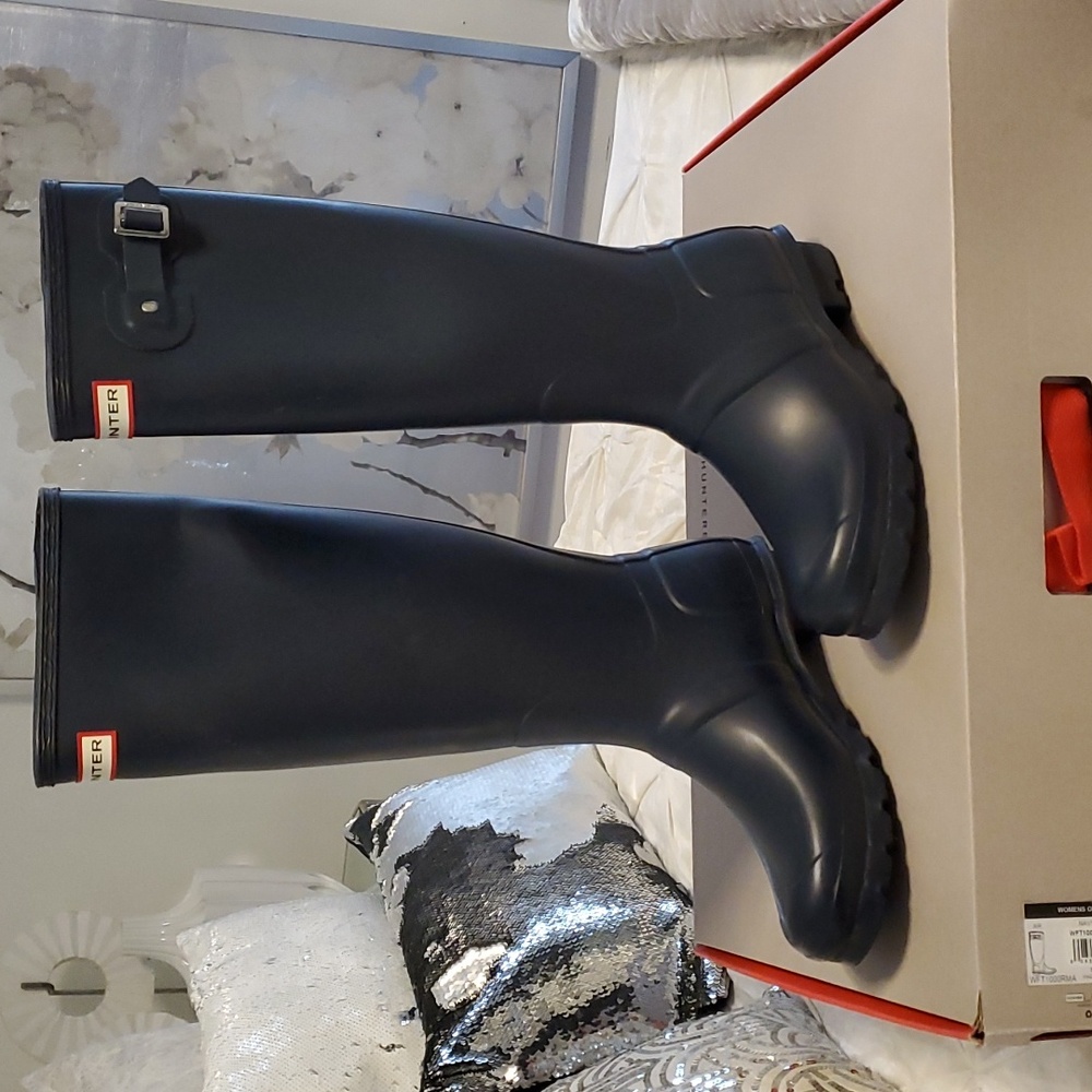Hunter navy tall rainboot